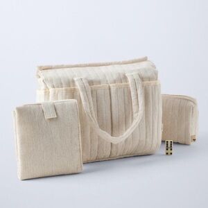 Zara Diaper Bag Set with Striped Print NWT